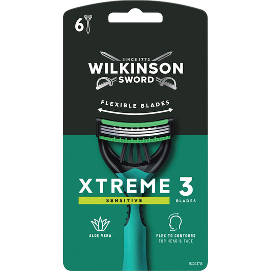 WILKINSON SWORD Wegwerpscheermes, Xtreme 3 Sensitive Comfort Flexible, 6 St