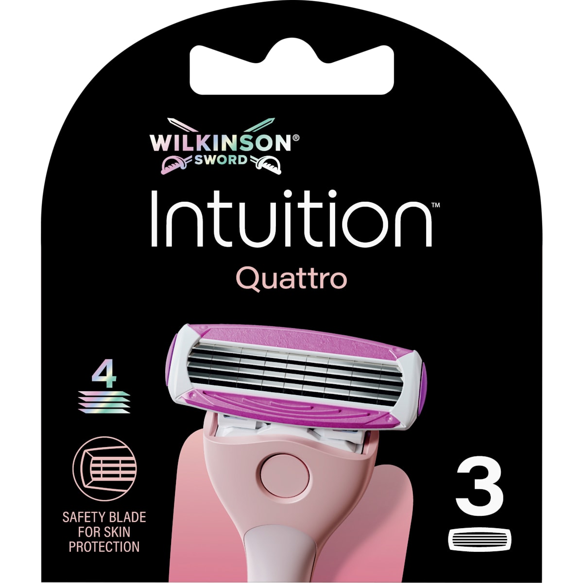 WILKINSON SWORD Scheermesjes, Intuition Quattro, 3 St